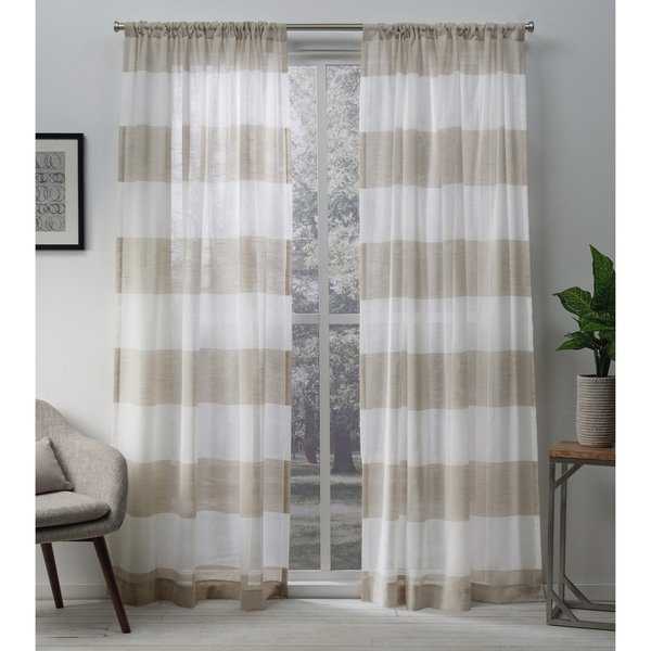 Havenside Home Rohoboth Sheer Linen Curtain Panel Pair with Rod Pocket