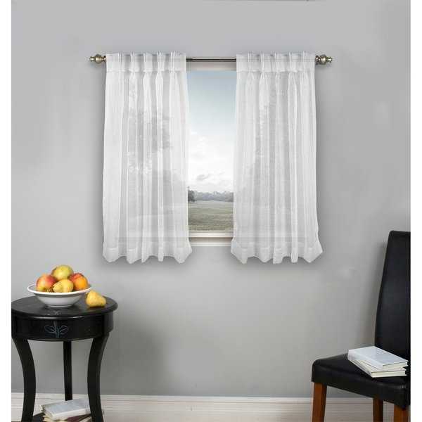 Palm Beach Pinch-Pleated Top with Back Tabs Short Curtain Panel Pair