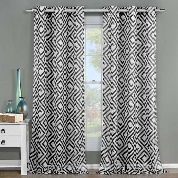 Duck River Anna Sheer 84-inch Graphic Grommet Curtain Panel Pair - 51x84
