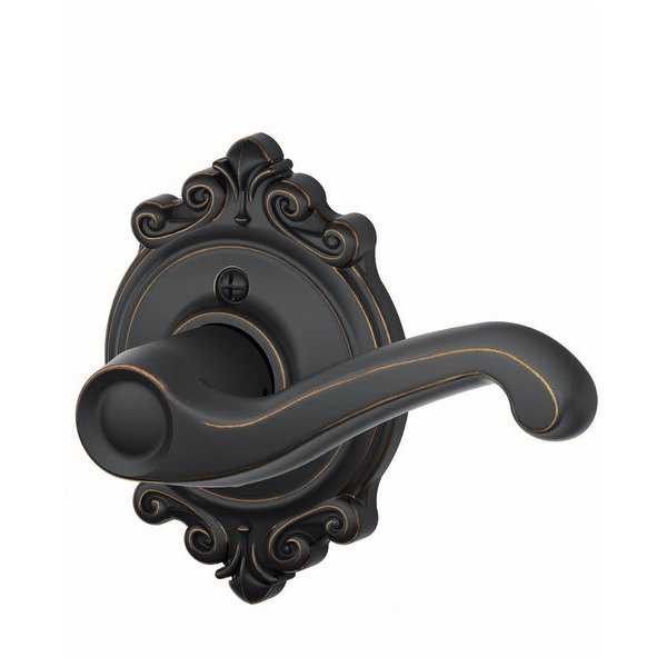 Schlage F170-FLA-BRK-RH Flair Right Handed Single Dummy Door Lever with Decorative Brookshire Trim - N/A