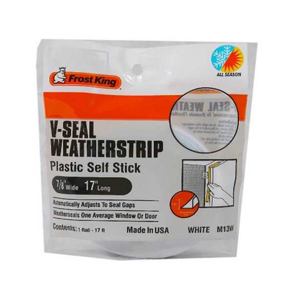 Frost King M13WH V-Seal Weather Strip, 7/8' x 17', White